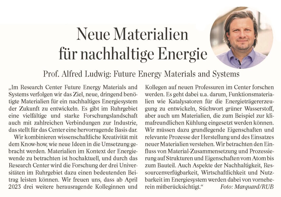 O-Ton Prof. Dr. Alfred Ludwig / RC Future Energy Materials and Systems