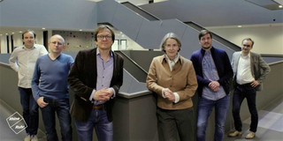 Das Bild zeigt das Team des Rhine-Ruhr Centre for Science Communication Research: (v.l.n.r.): Volker Stollorz (SMC), Dr. Franco Zotta (WPK), Prof. Dr. Holger Wormer (IfJ), Prof. Dr. Julika Griem (KWI), Prof. Dr. Oliver Ruf (HS Bonn-Rhein-Sieg), Prof. Dr. David Kaldewey (FIW).