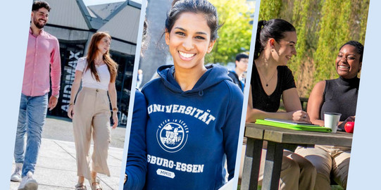 Collage mit Studierenden der Ruhr-Universität Bochum, der Universität Duisburg-Essen und der Technischen Universität Dortmund.