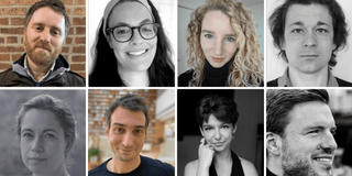 Portraits der neuen international Fellows (v.l.n.r.): Kasey Henricks, Irit Sholomon-Kornblit, Avril Tynan, Tilo Reifenstein, Kathrin Yacavone, Gregory Jones-Katz, Weronika Kobylińska-Bunsch, Florian Fuchs