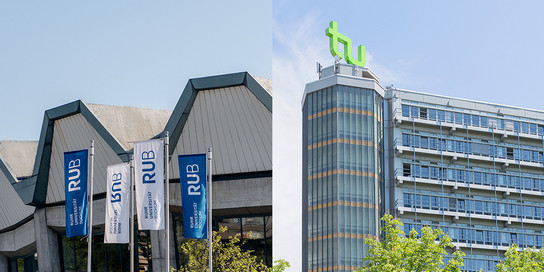 Buildings of the Ruhr University Bochum and TU Dortmund University.