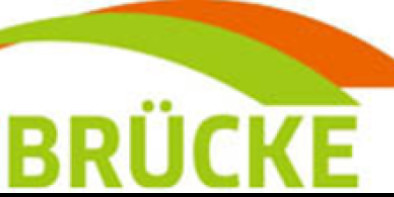 Das Bild zeigt das Logo der "Studienbrücke" in orangenen und grünen Großbuchstaben.