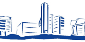 Das Bild zeigt blau skizziert die Skyline der einzelnen Universitäten der UA Ruhr, die nebeneinander auf weißem Grund angeordnet sind.